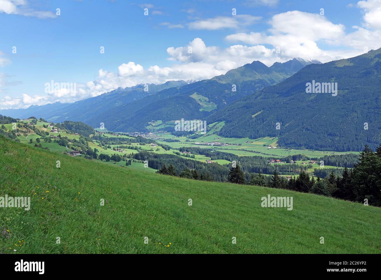 The Salzachtal between Hollersbach and Mittersill Stock Photo