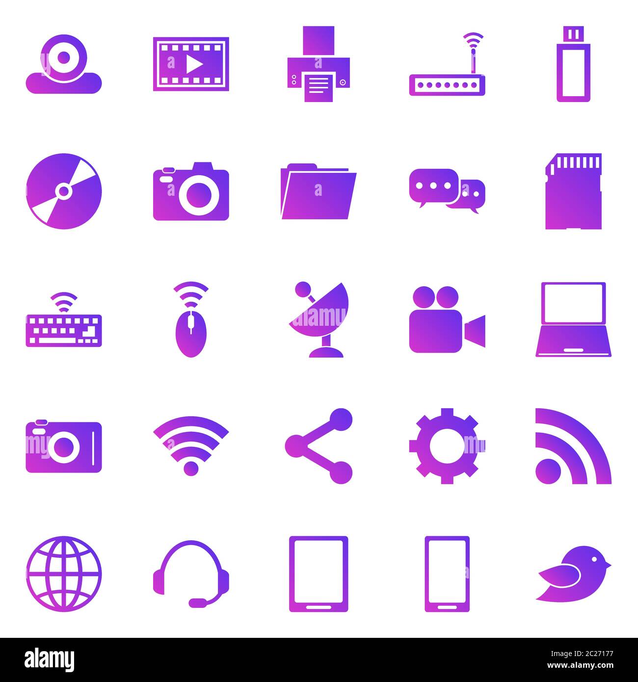 Hi-tech gradient icons on white background, stock vector Stock Vector ...