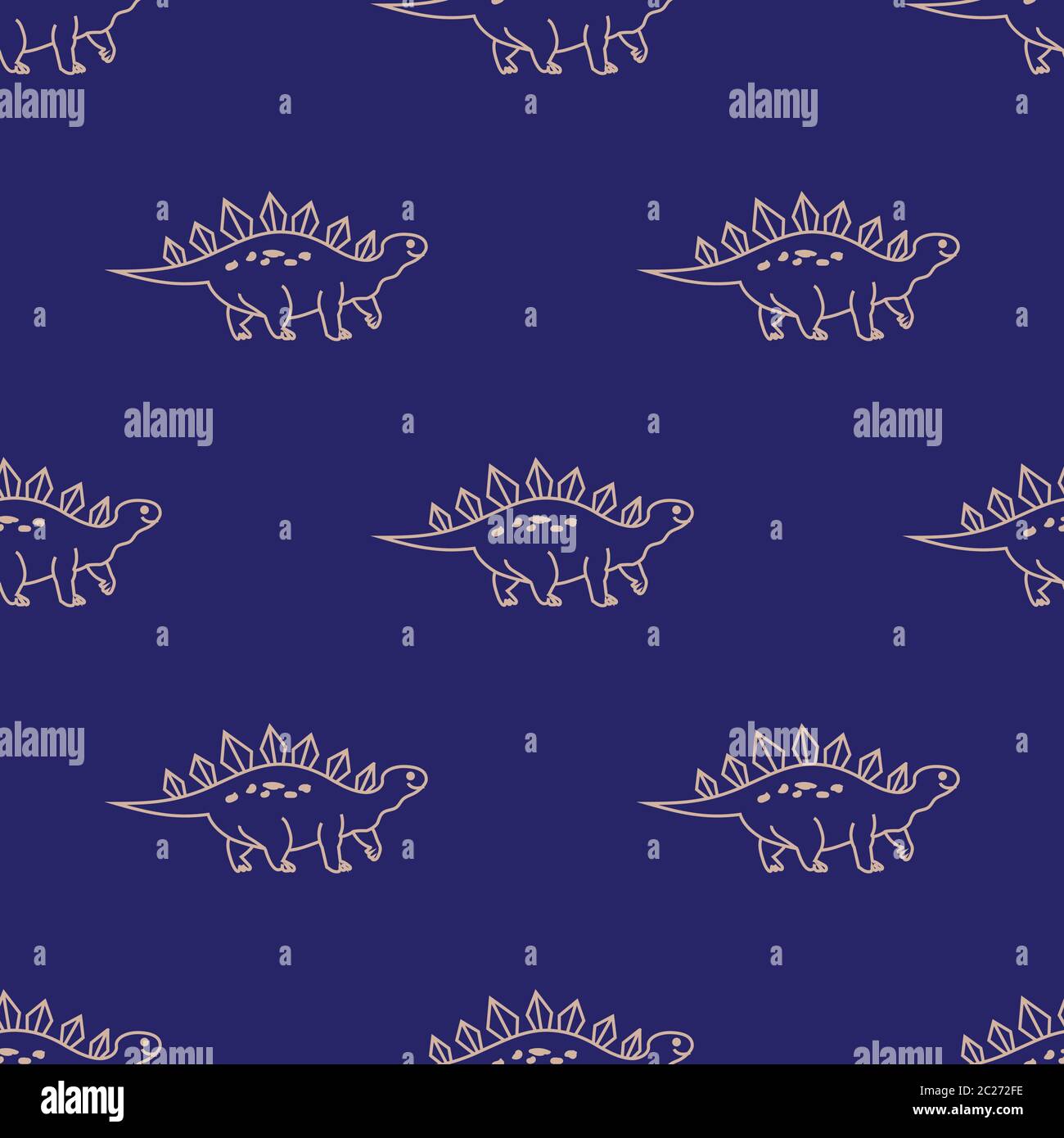 Cute hand drawn dinosaur vector seamless pattern background Stock ...