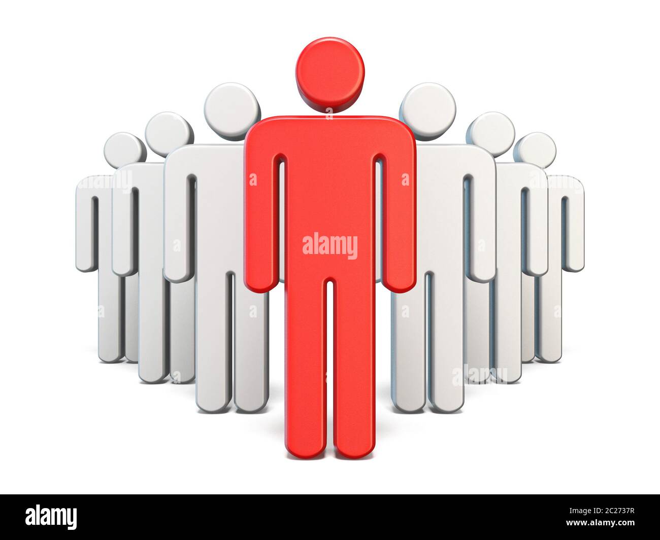 Team with red leader 3D Stock Photo - Alamy