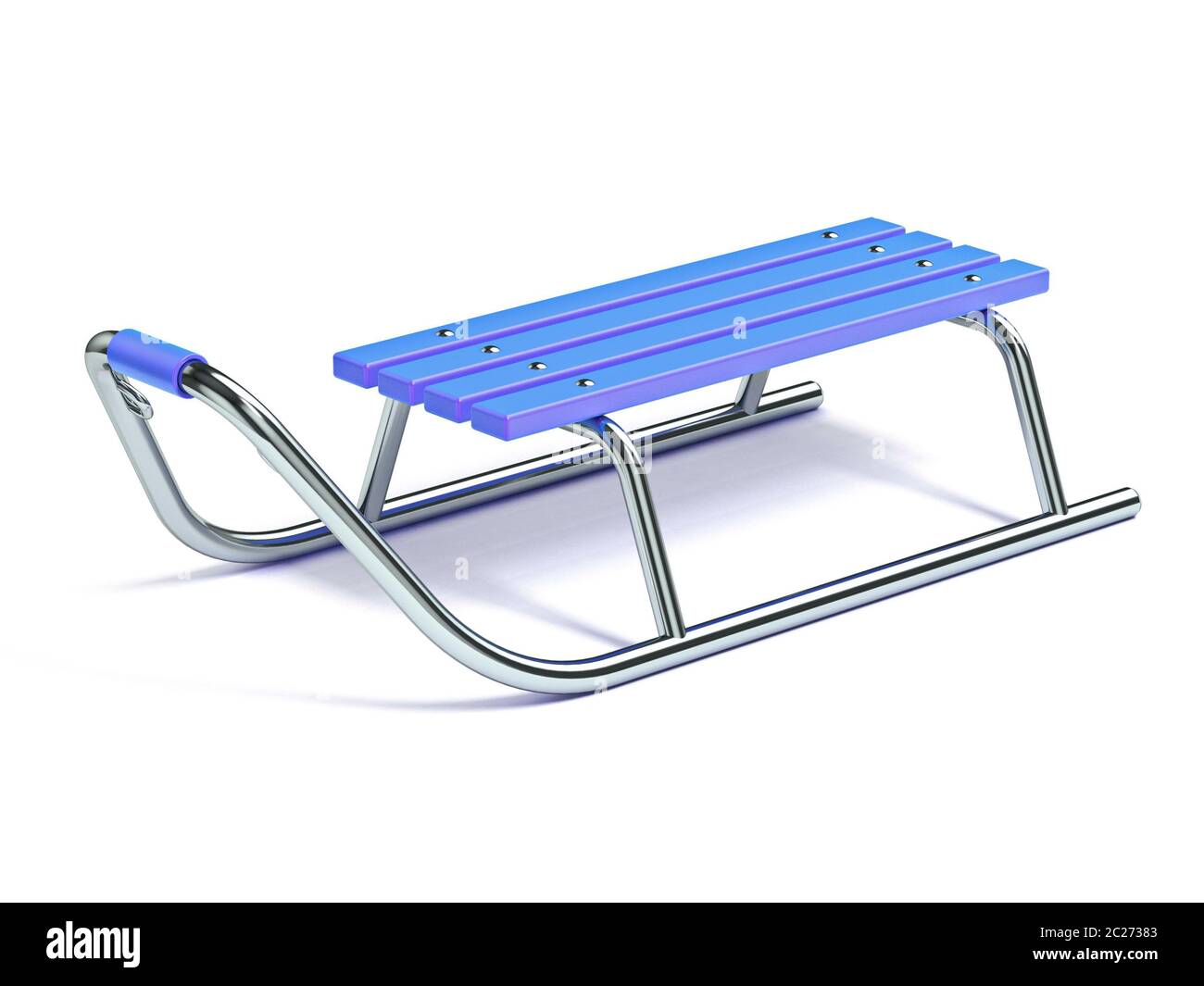 Wooden metal sledge 3D Stock Photo - Alamy