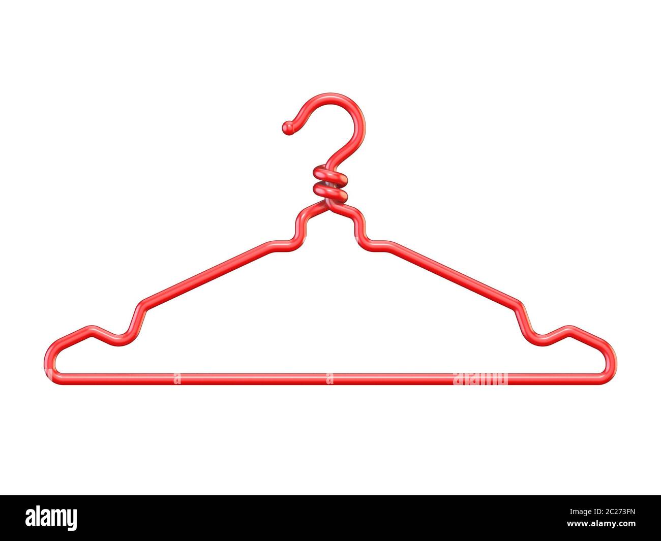 Red plastic clothes hanger 3D Stock Photo