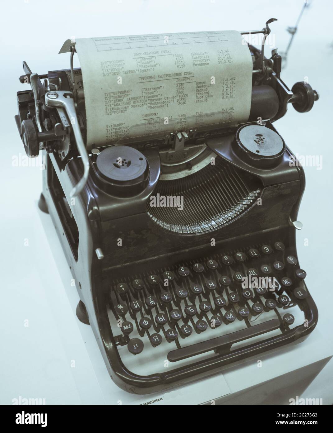 Writer typing with retro writing machine. Stock Photo by ©kkolosov