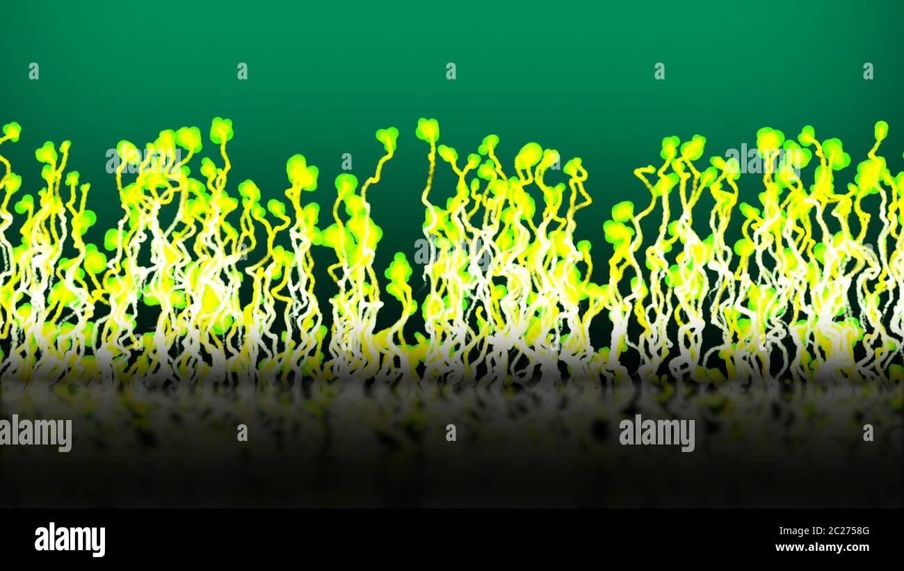 3d illustrations, The movement of the Free-form clouds, such as small green leaves Stock Photo