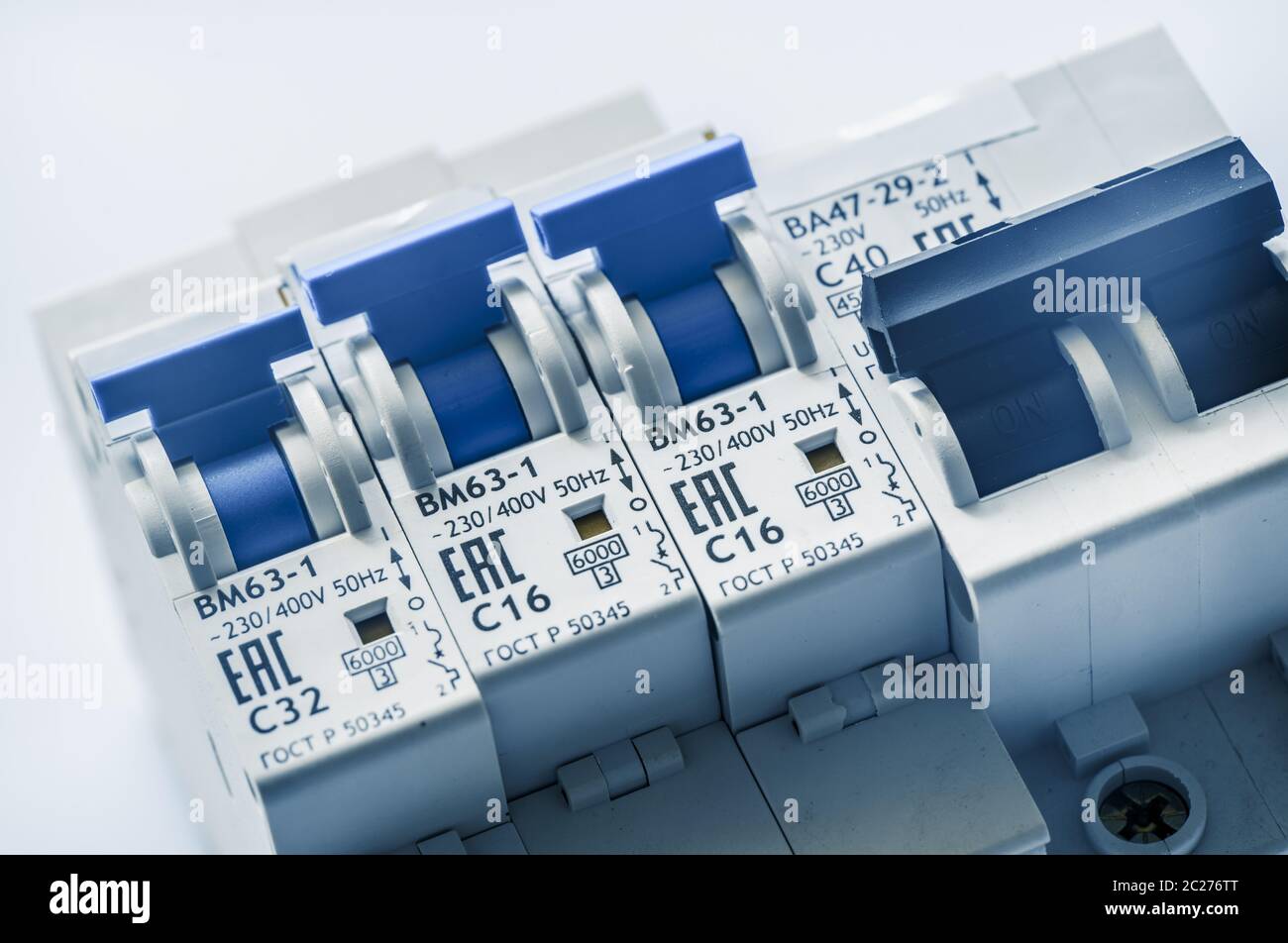 Electric Supply Switchers Stock Photo