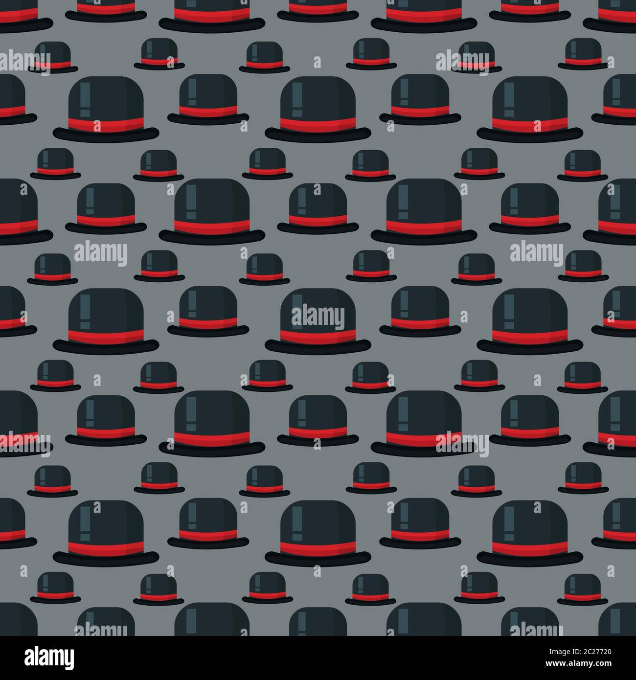 bowler hat seamless pattern vector illustration background Stock Vector
