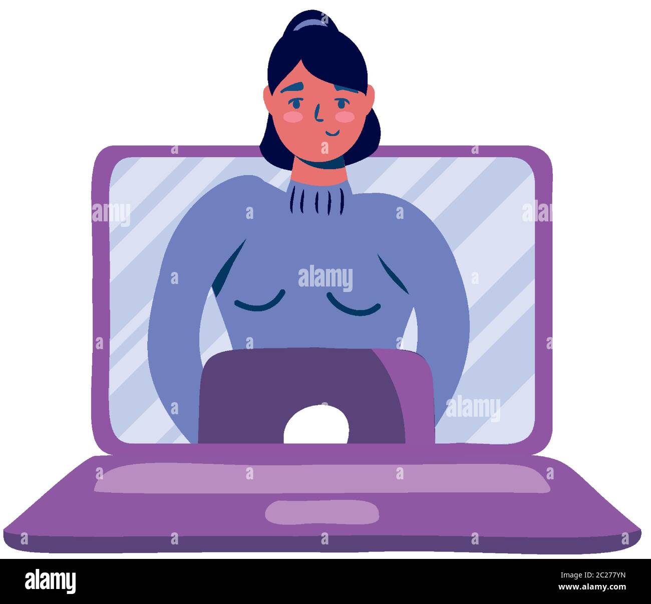 Woman avatar on laptop in video chat design, Call online conference and  webcam theme Vector illustration Stock Vector Image & Art - Alamy