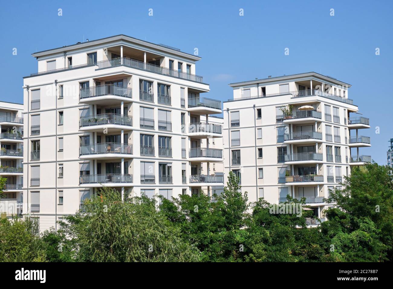 New white apartment houses seen in Berlin, Germany Stock Photo