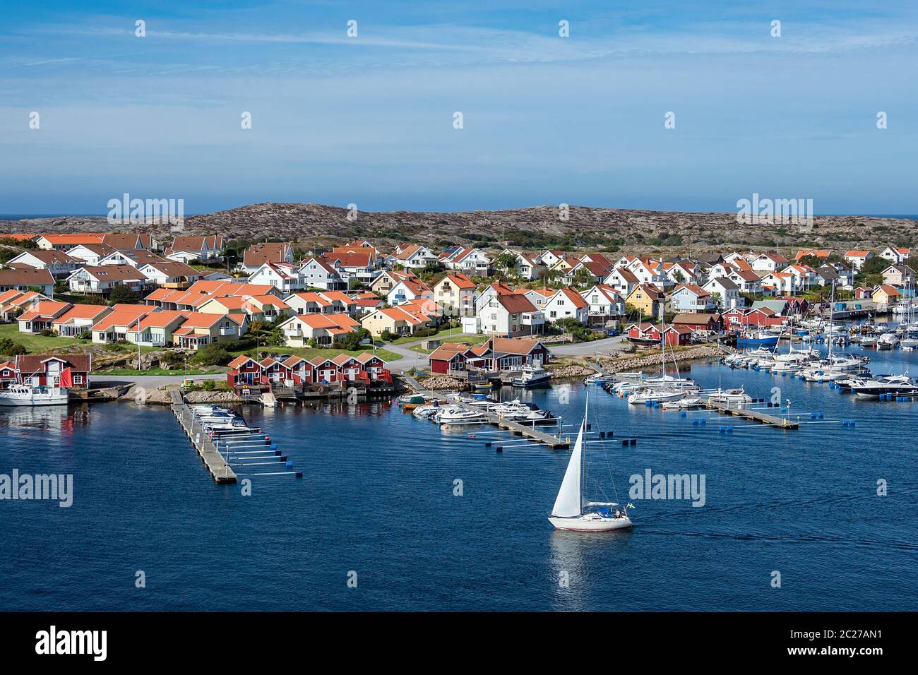 View to the city Smoegen in Sweden. Stock Photo