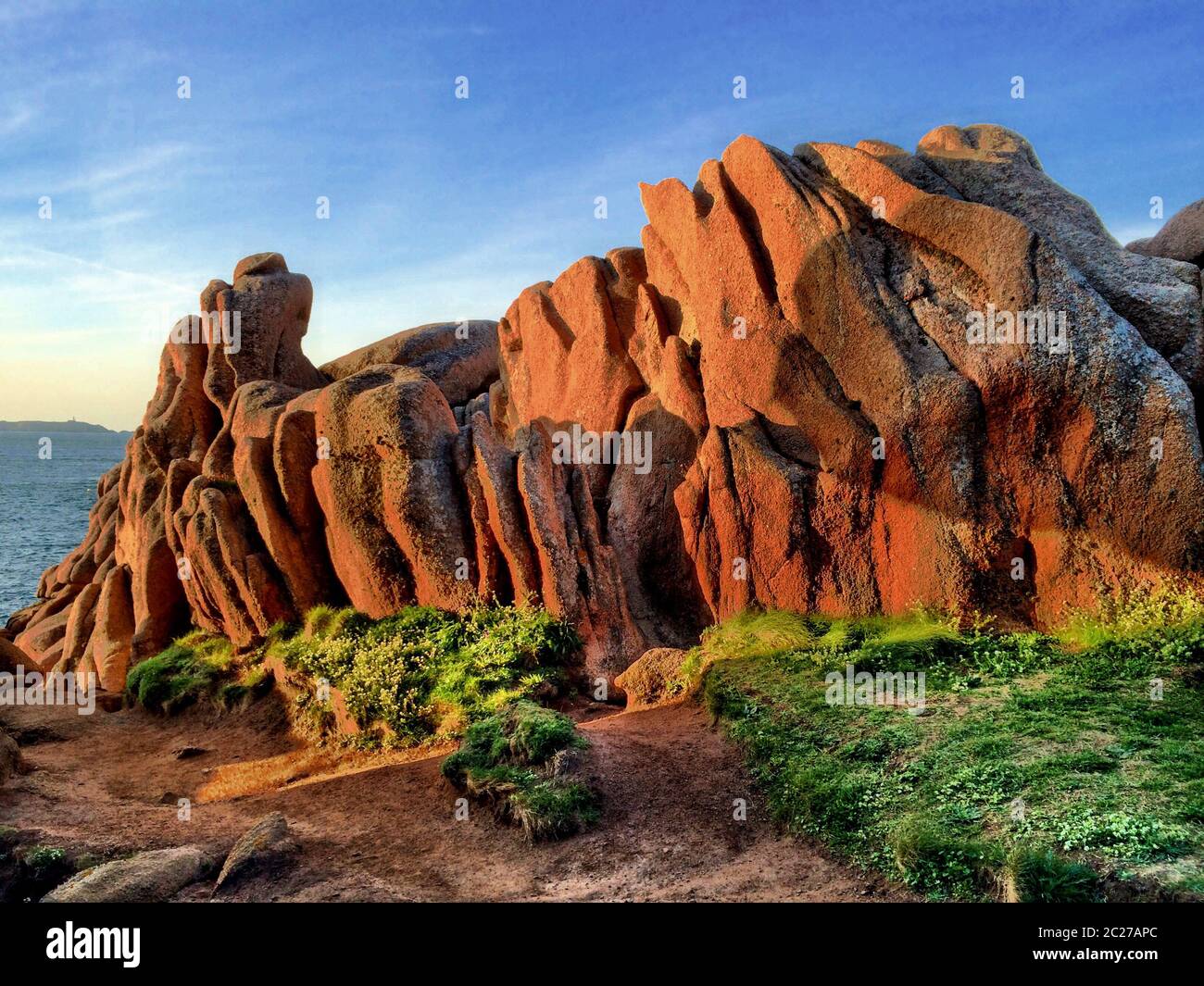 Pink Rocks France Pink Granite Coast, Part of Northern Brittany in France Stock Photo - Alamy