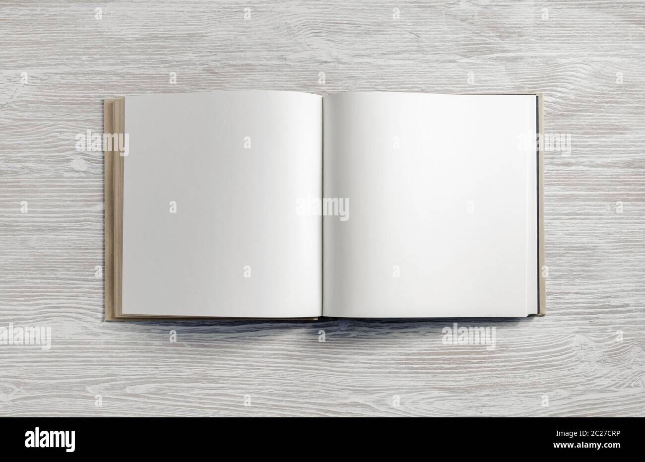Opened blank booklet Stock Photo