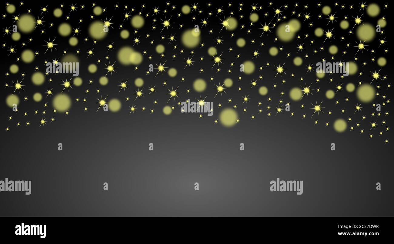 Christmas Background with golden stars and snowflakes â€“ illustration ...