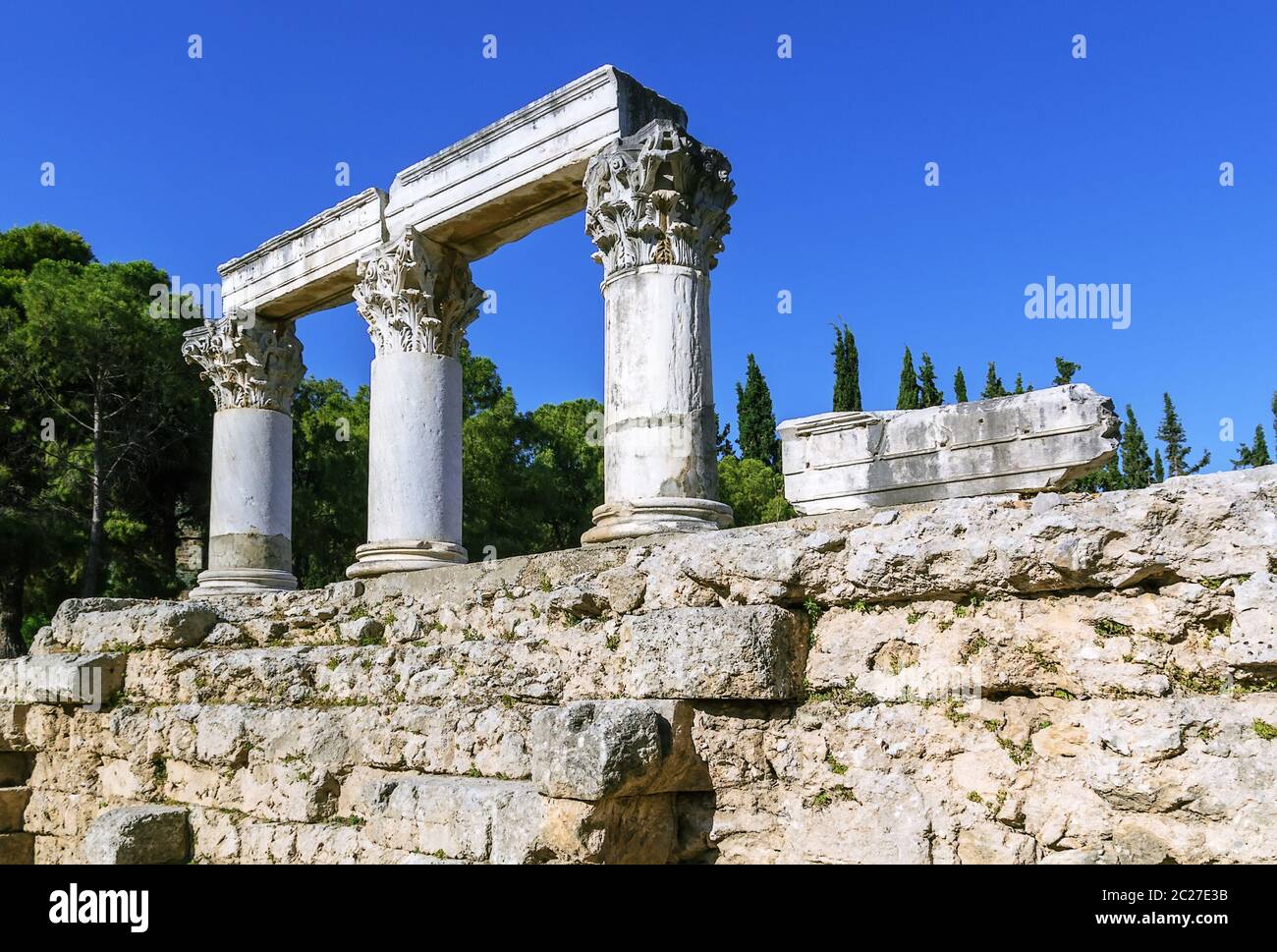 octavia temple in ancient corinth Stock Photo