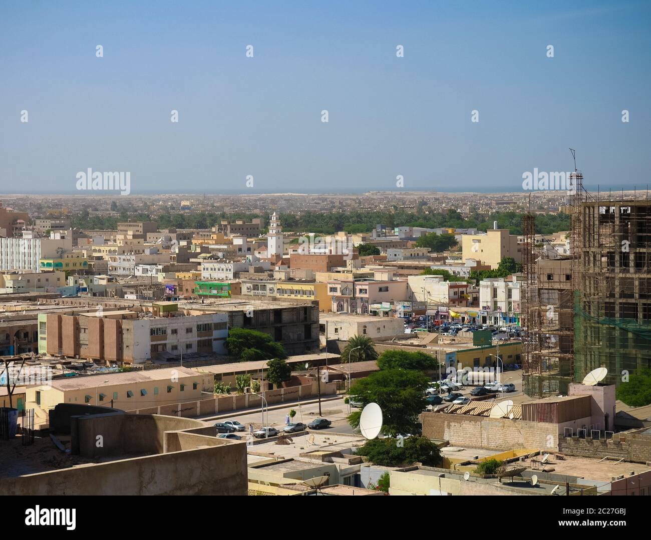 Aerial cityscape view to Nouakchott, capital of Mauritania Stock Photo