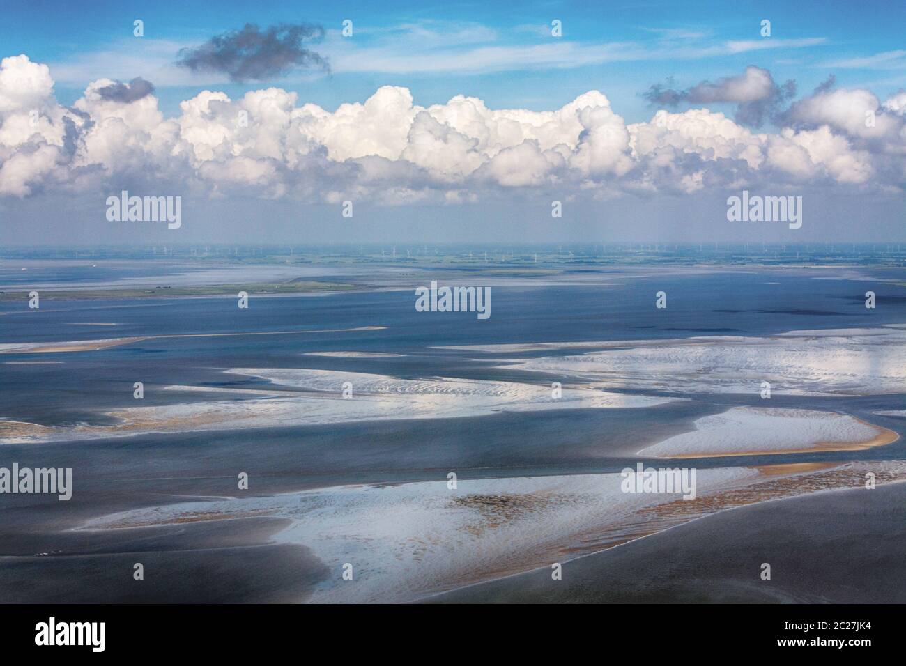 Aerial Photo of the Schleswig-Holstein Wadden Sea National Park in Germany Stock Photo