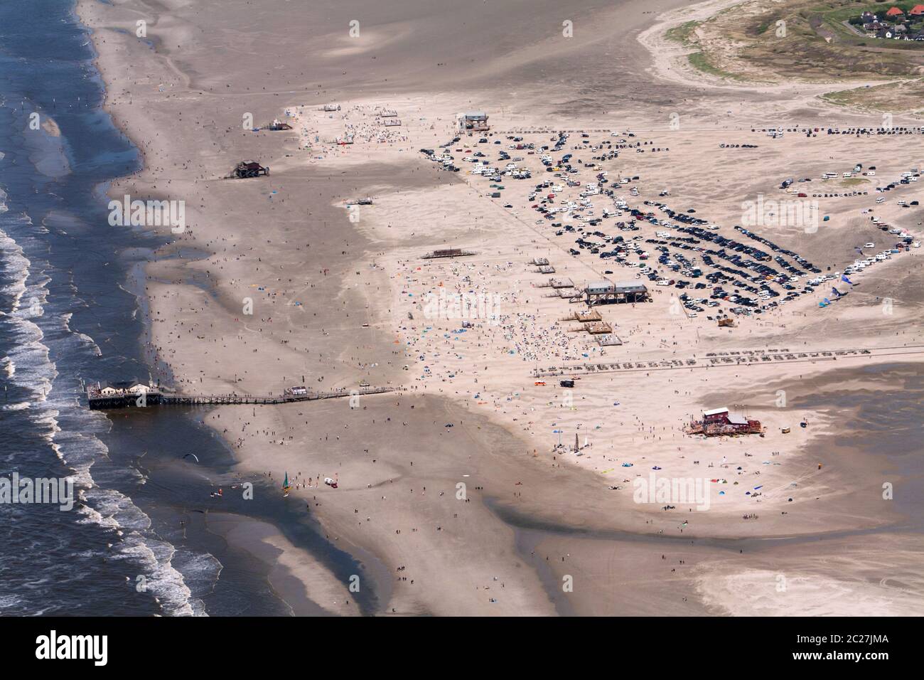 St. Peter-Ording, Aerial Photo of the Schleswig-Holstein Wadden Sea National Park in Germany Stock Photo