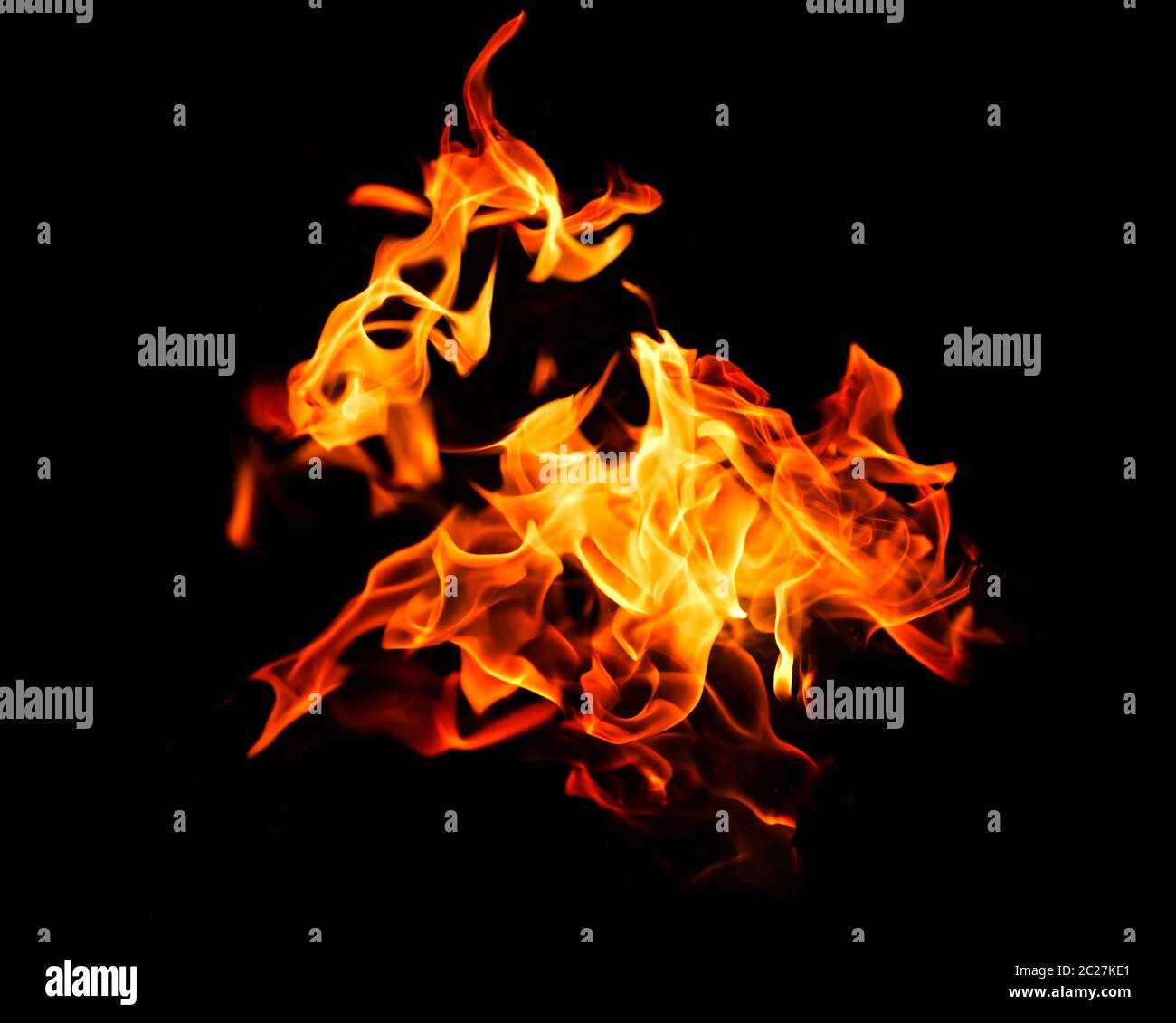Fire on black background Stock Photo