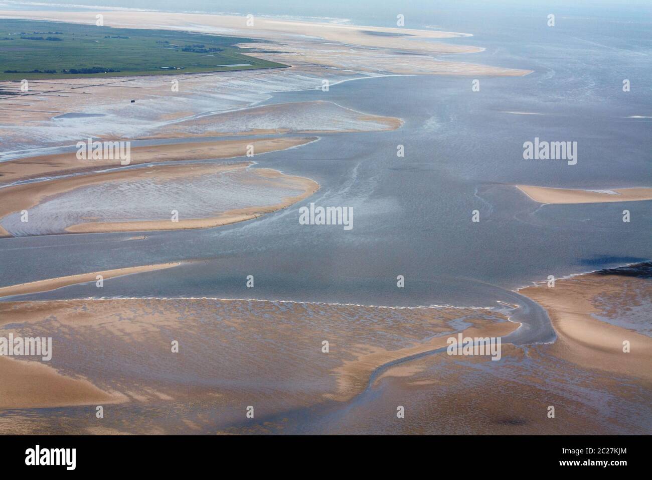 Eiderstedt, Aerial Photo of the Schleswig-Holstein Wadden Sea National Park in Germany Stock Photo