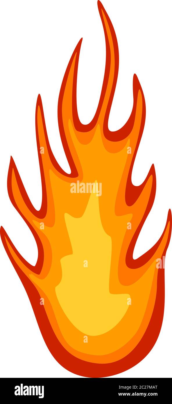 Fire flame icon in flat style isolated on white background. Fire symbol. Vector illustration Stock Vector