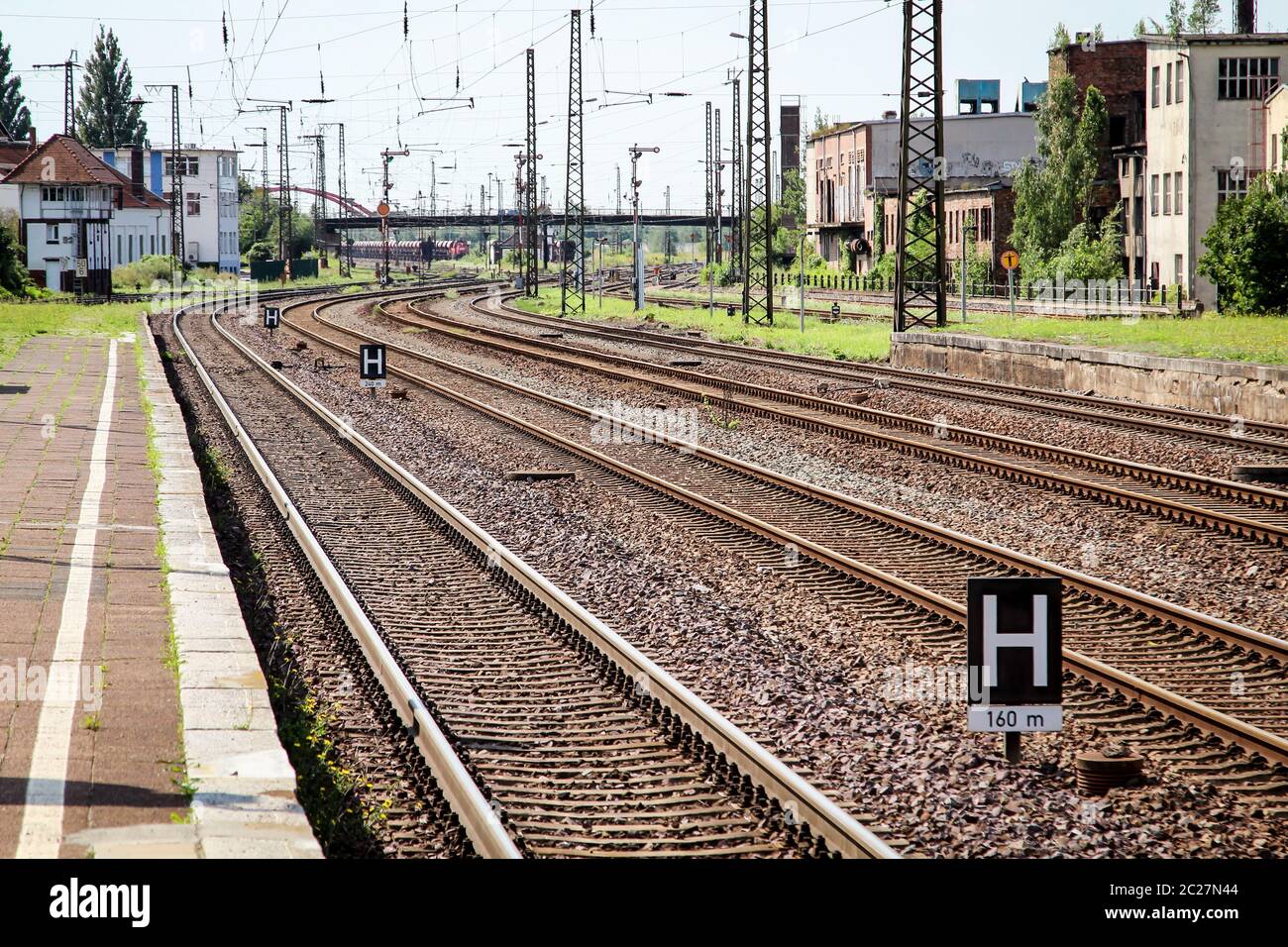 these are details of points, rails and infrastructure Stock Photo - Alamy