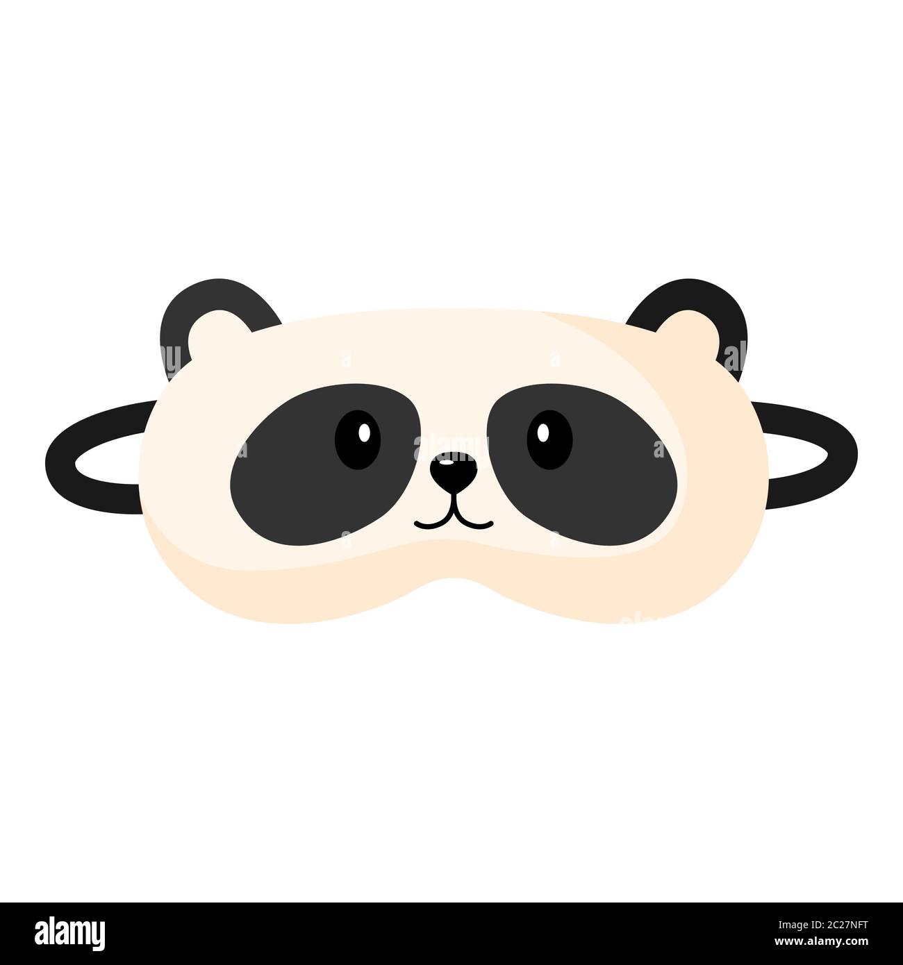 Children sleep mask panda on white background. Face mask for sleeping