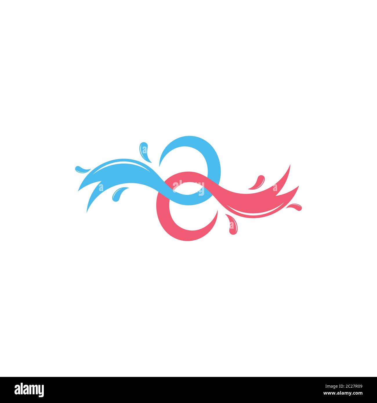 linked water splash symbol vector Stock Vector