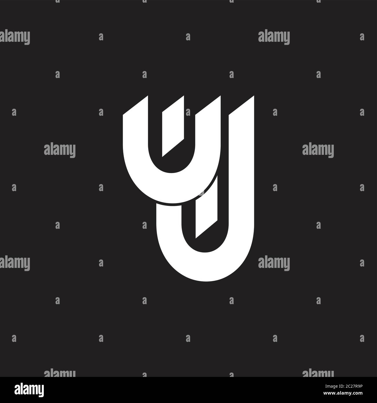 letter uj simple paper sheet design logo vector Stock Vector