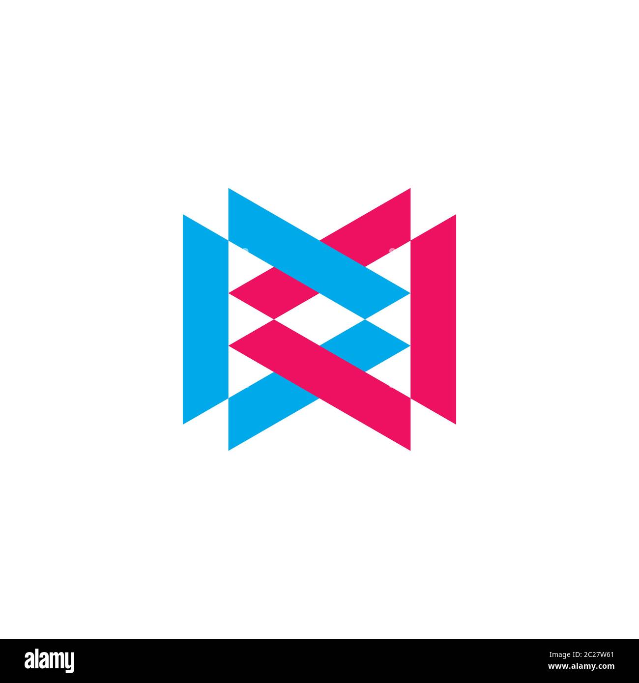 letter dd linked triangle geometric logo vector Stock Vector