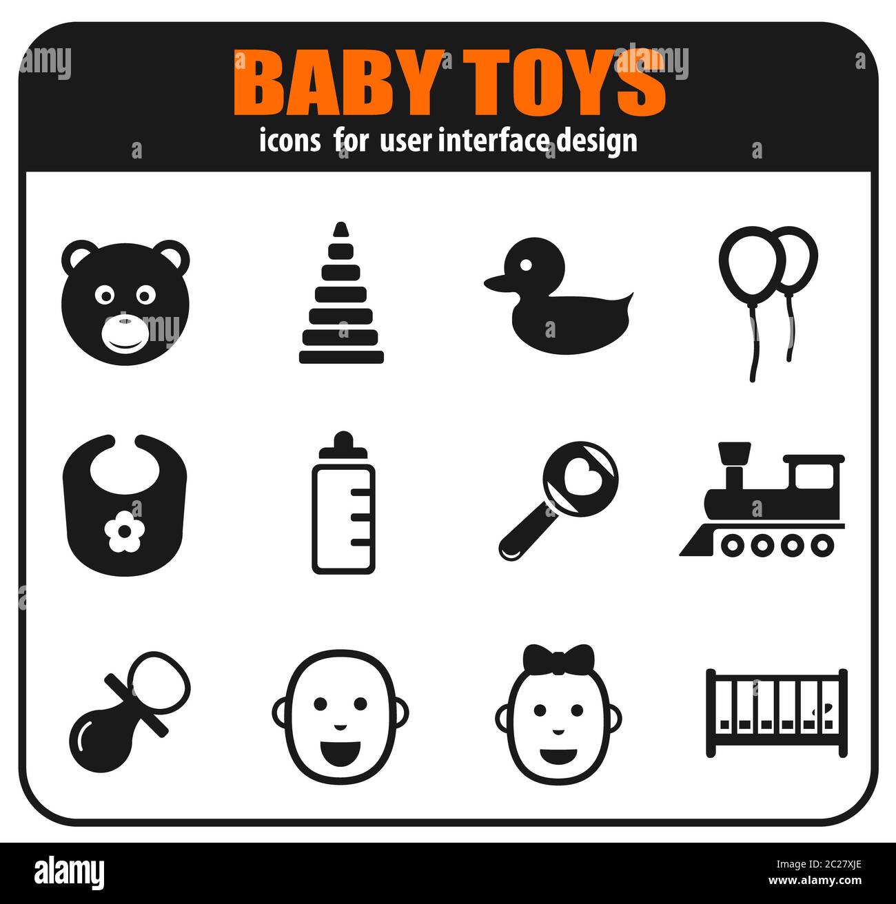 Baby toys icon set for your design. vector icons Stock Photo Alamy