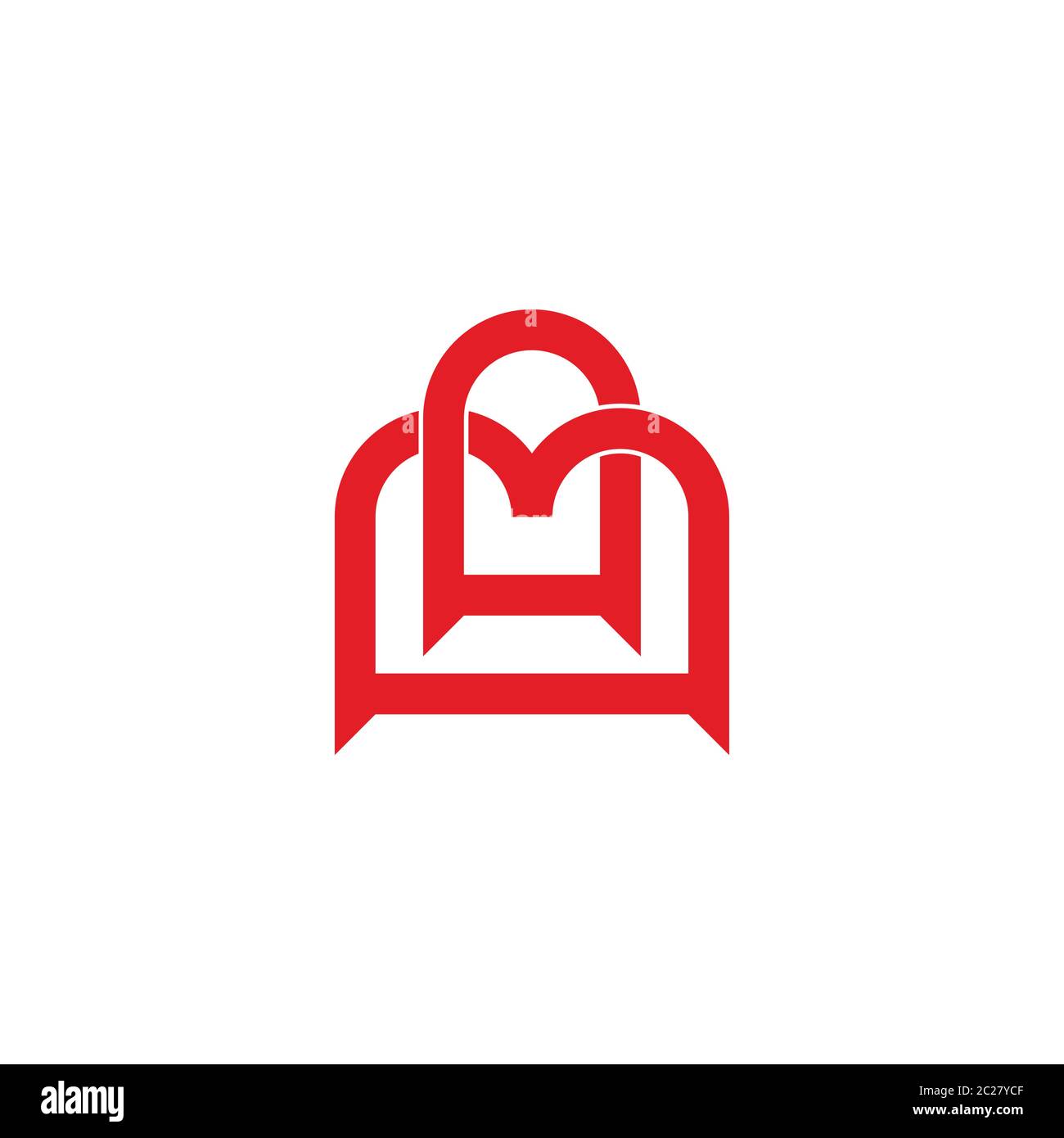 abstract letter am linked line design logo vector Stock Vector Image ...