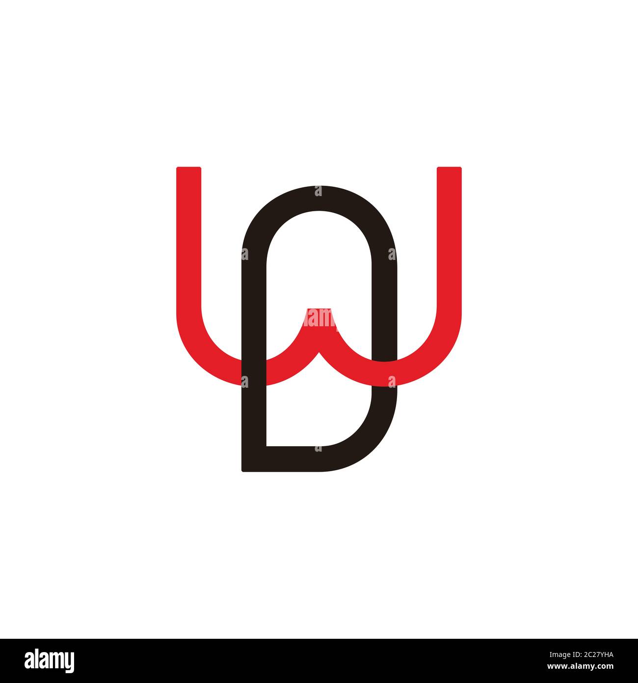 letter wd linked colorful design logo vector Stock Vector