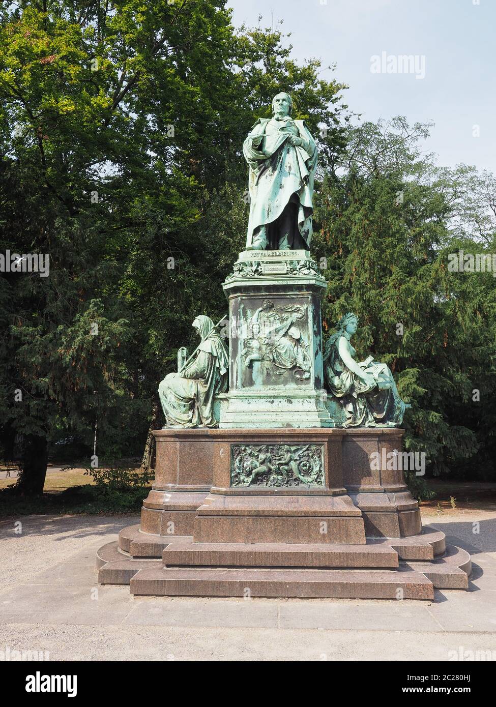 Peter von Cornelius denkmal monument by Adolf von Donndorf unveiled in