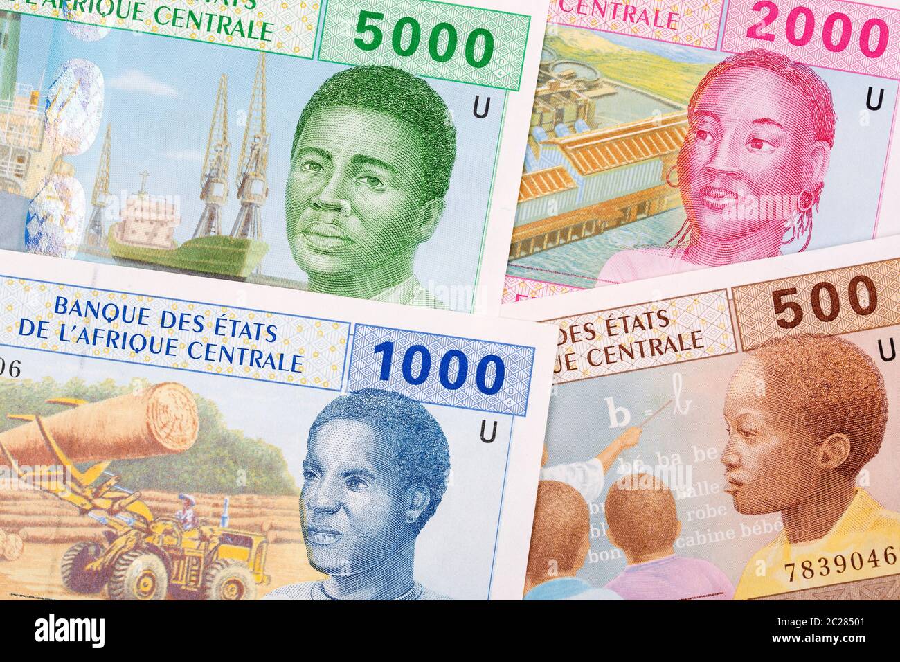 Central African money, a background Stock Photo