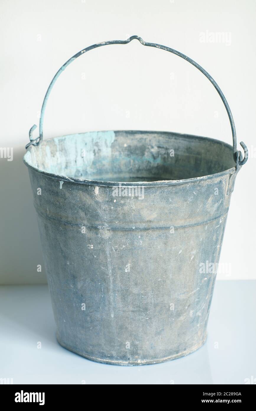 Empty Metal Bucket Stock Photo Alamy
