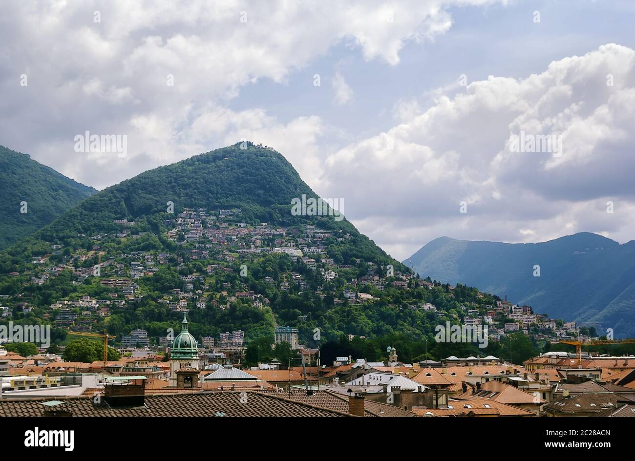 Monte Bre moutain, Lugano Stock Photo
