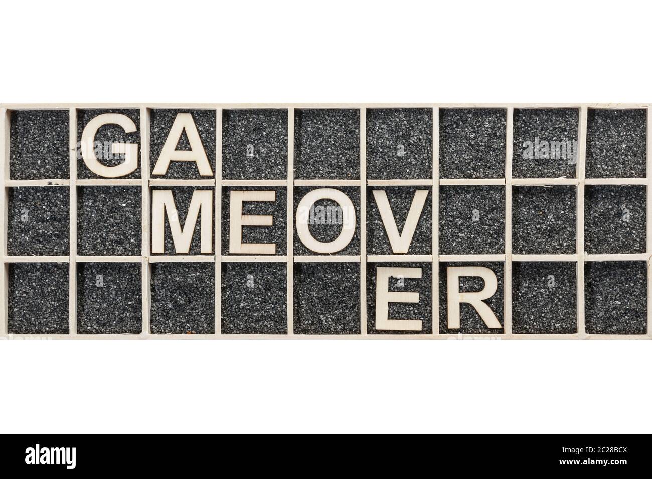 Wooden letters game over broken Stock Photo