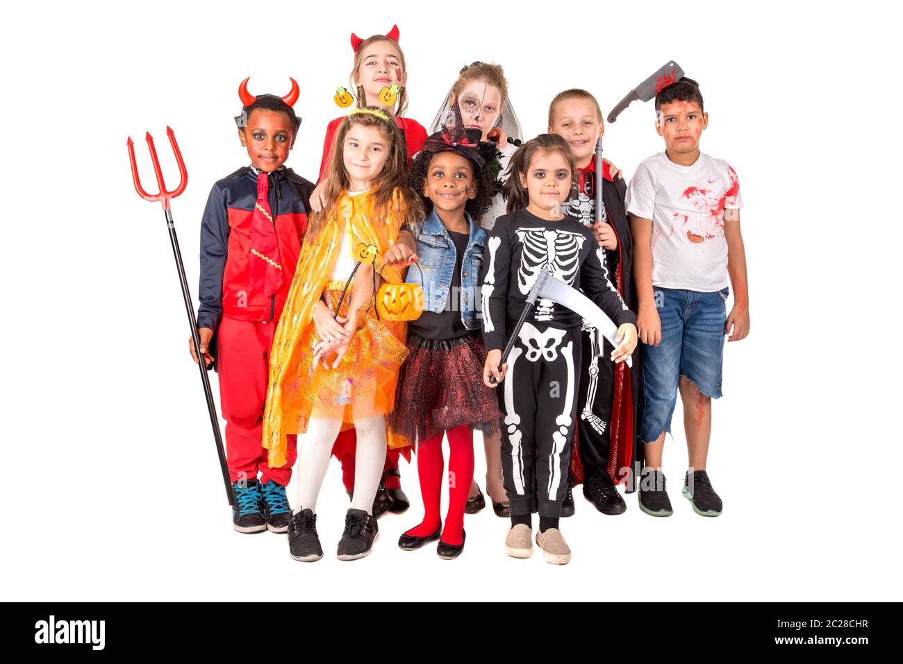 Group of kids in Halloween/Carnaval costumes isolated Stock Photo - Alamy