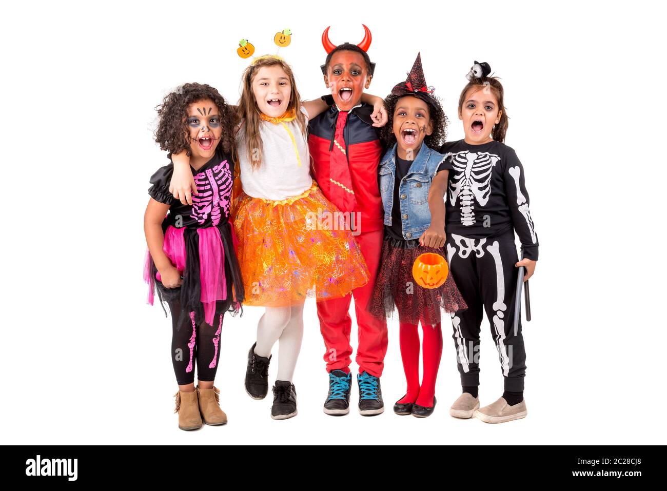 Group of kids in Halloween/Carnaval costumes isolated Stock Photo - Alamy
