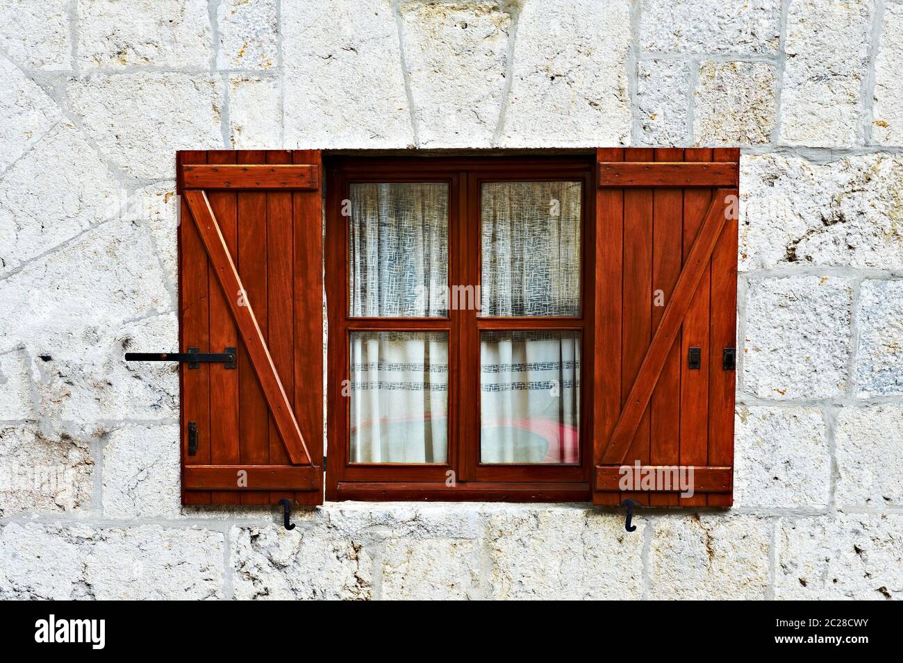 Window with open shutters Stock Photo Alamy