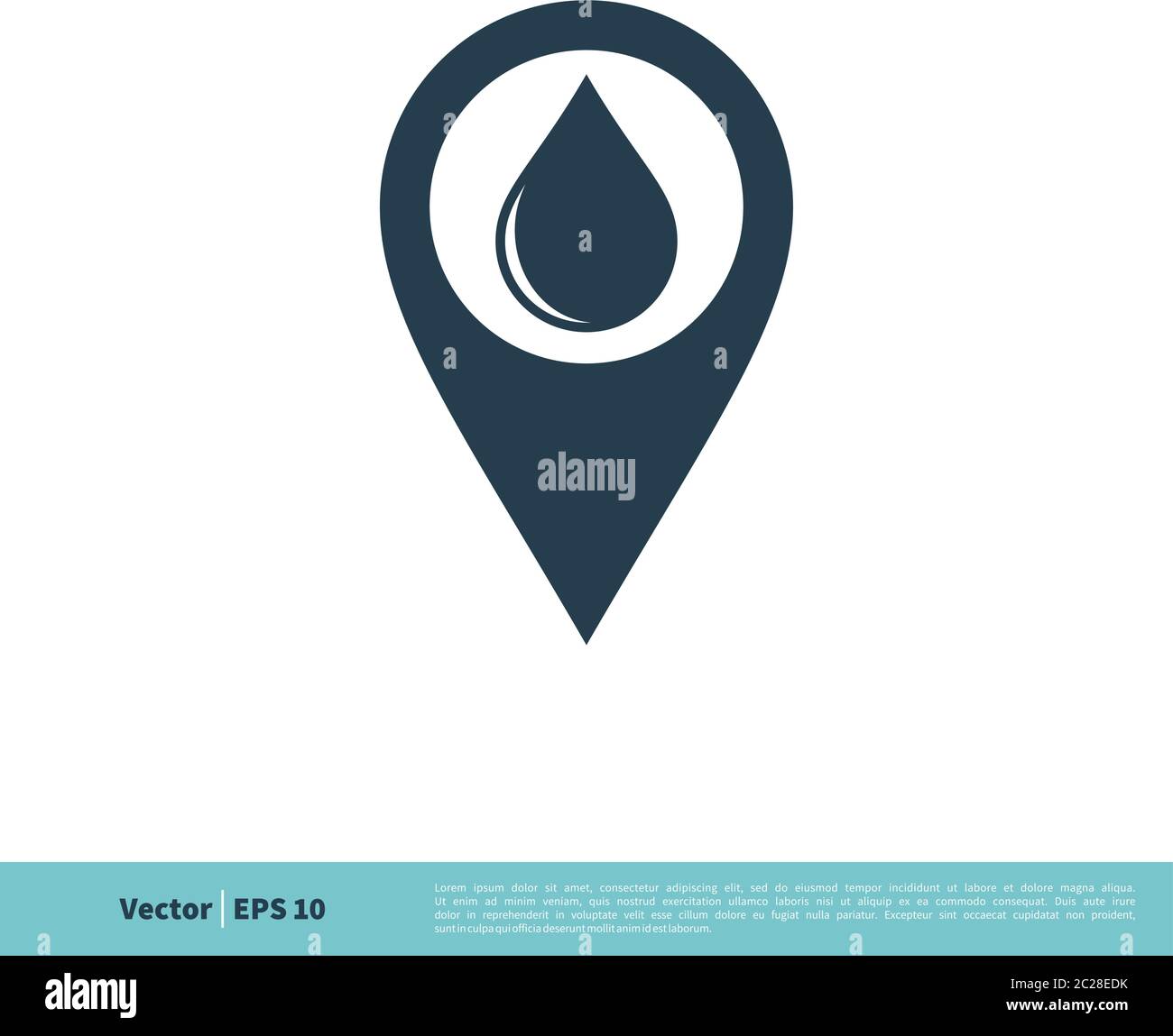 Water Pointer / Pin Icon Vector Logo Template Illustration Design. Vector EPS 10. Stock Vector