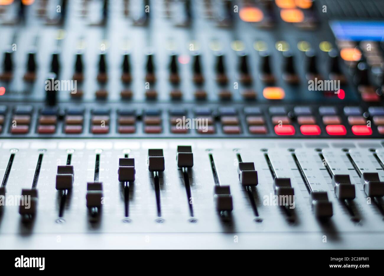 Sound recording studio mixer desk professional music production Stock