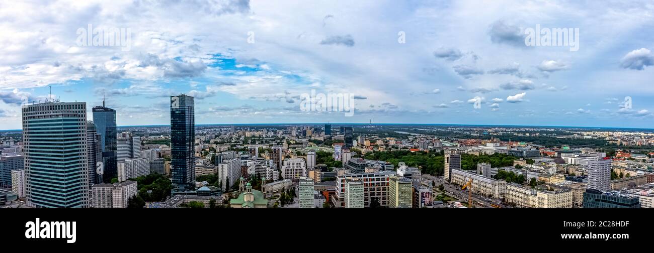 Panoramic view of Warsaw, Masovia, Poland Stock Photo