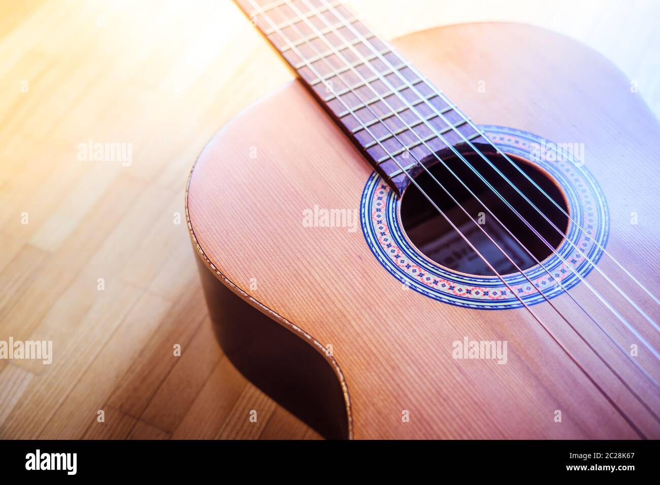 Classical guitar and strings, professional instrument Stock Photo - Alamy