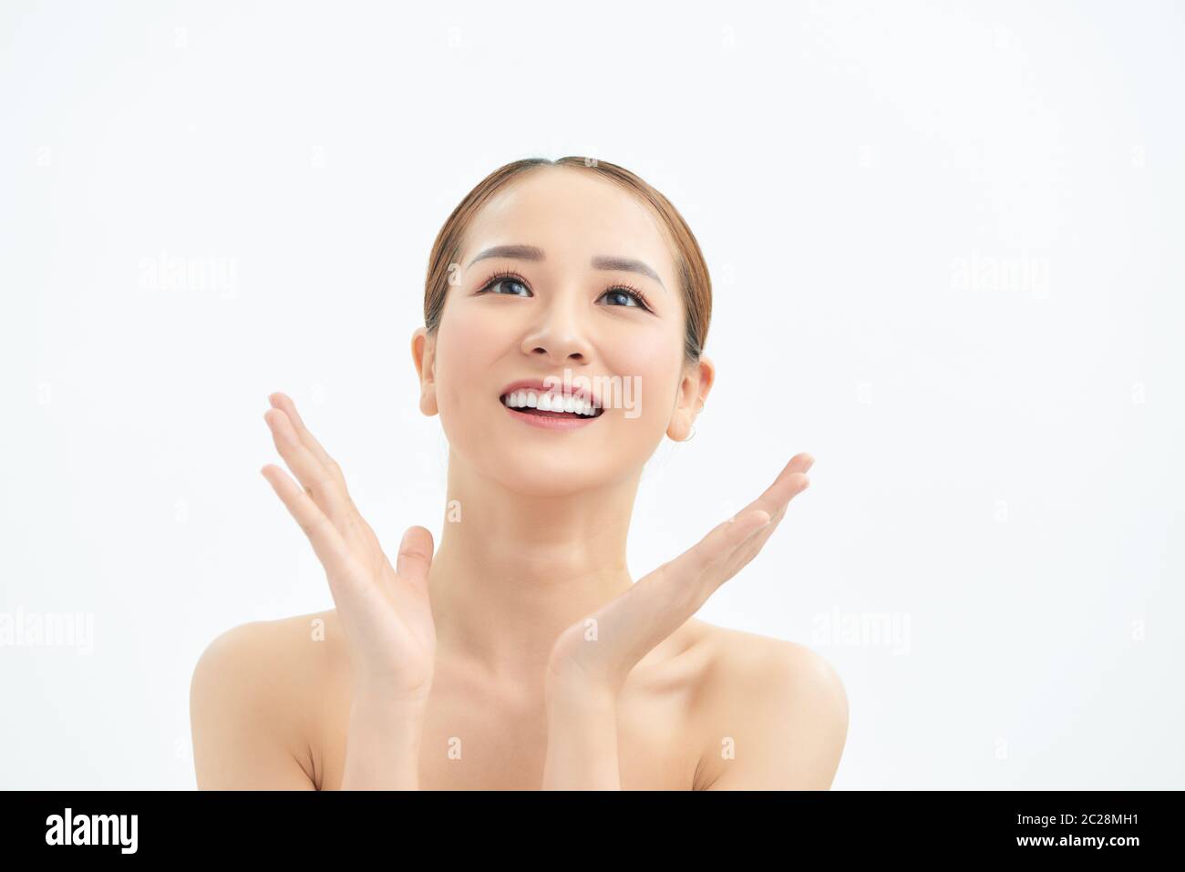 Beauty Spa Woman with perfect skin Portrait. Spa and skincare. Stock Photo