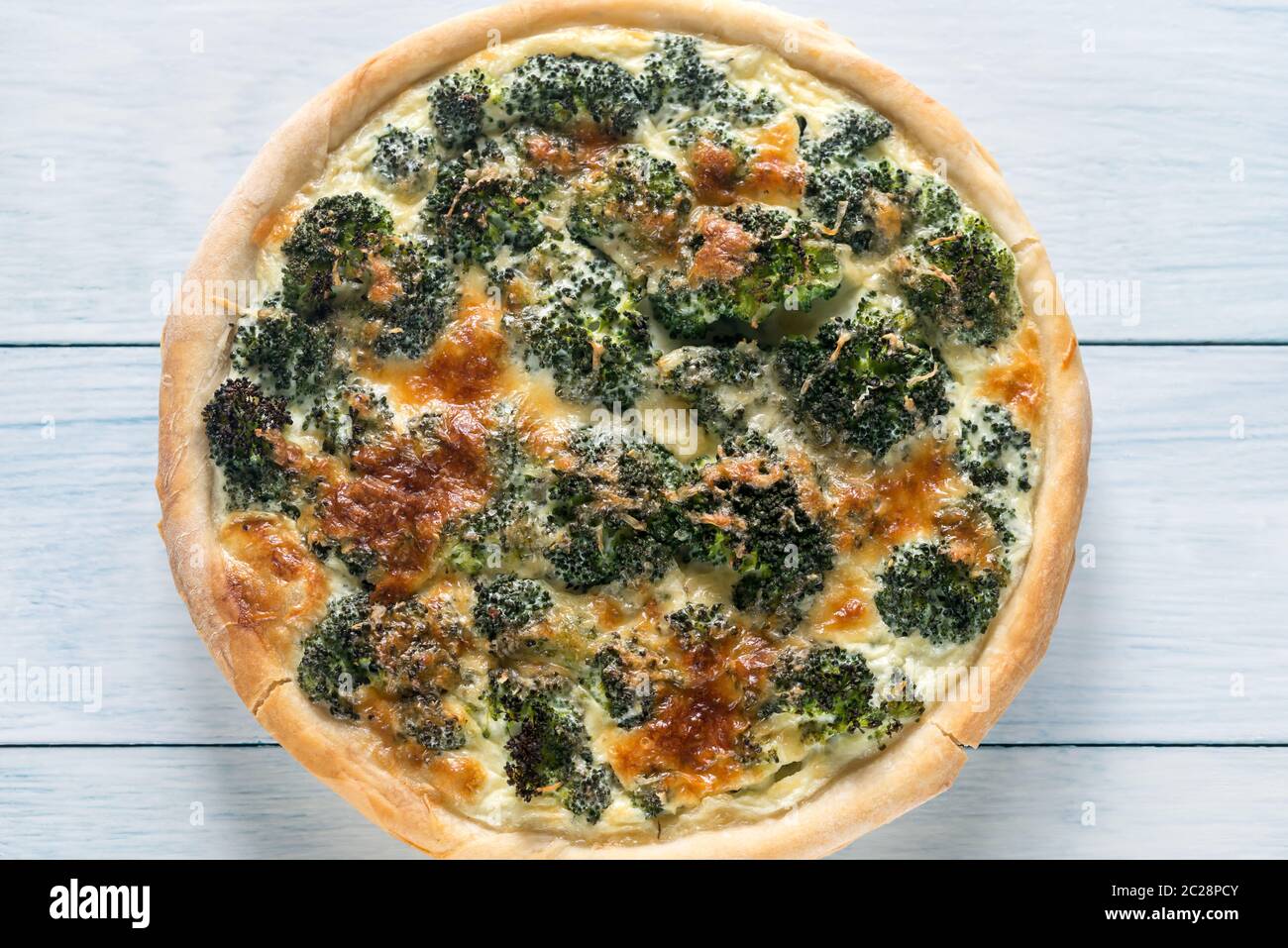 Pie with broccoli and cheese Stock Photo Alamy
