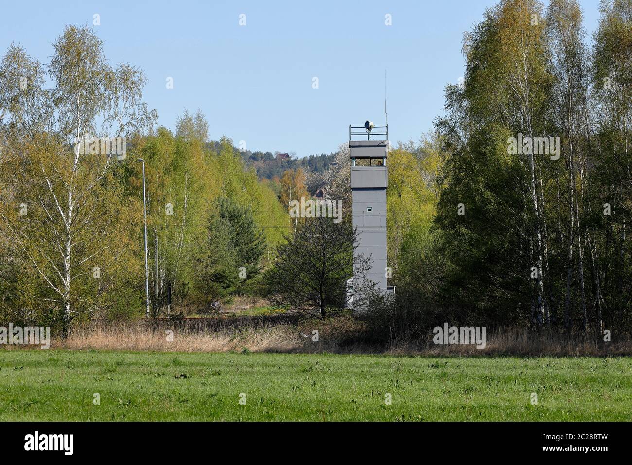 Watchtower of the inner-German border Stock Photo