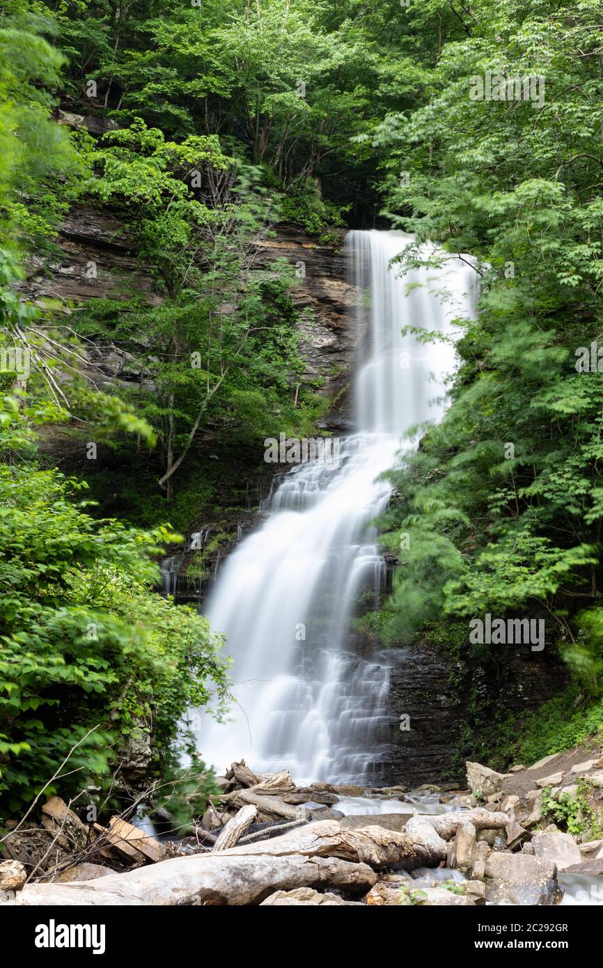 The Cathedral Falls during summer, located at Gauley Bridge, West