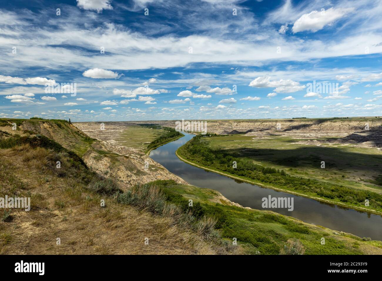 The Red Deer River Valley at Drumheller in Alberta Canada Stock Photo -  Alamy