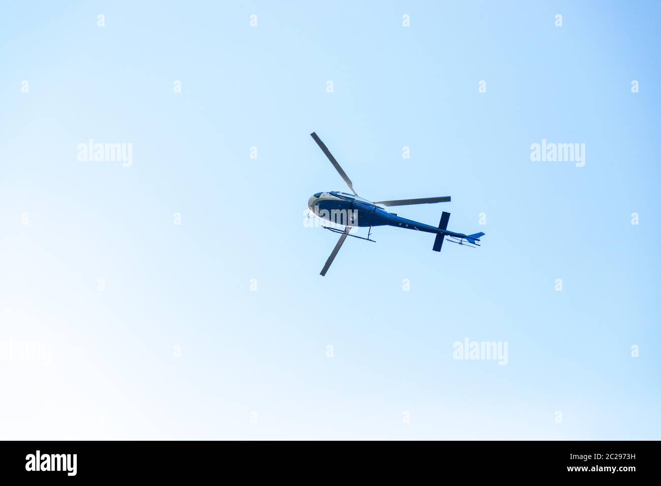Blue helicopter hi-res stock photography and images - Alamy