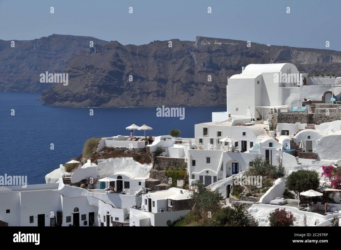 Landscape with Oia on Santorini Stock Photo